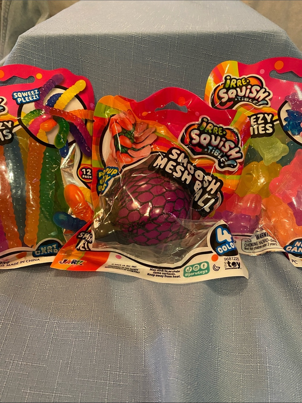 Smoosh Mesh Ball - Purple Sensory Squeeze Toy 3 piece set as shown in pics